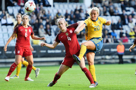 s Becky Sauerbrunn och Sveriges Mimmi Larsson