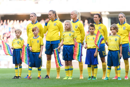 Sveriges Olivia Schough, Fridolina Rolfö, Caroline Seger,