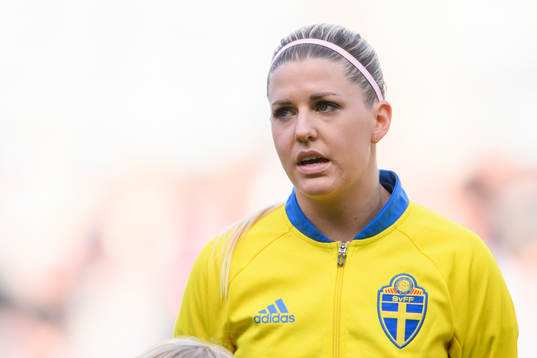 Sveriges Olivia Schough vid lineup innan