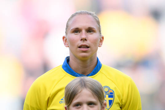Sveriges Jonna Andersson vid lineup innan