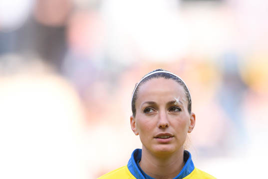 Sveriges Kosovare Asllani vid lineup innan