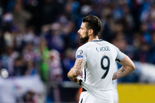 Frankrikes Olivier Giroud deppar