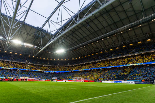 Sveriges supportrar med ett TIFO