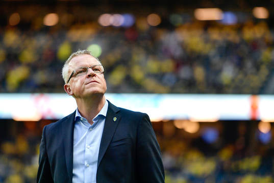 Sveriges förbundskapten Janne Andersson innan