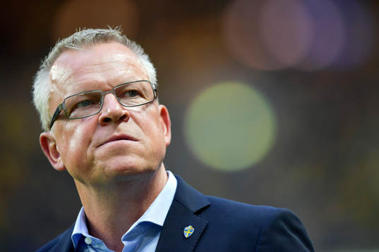 Sveriges förbundskapten Janne Andersson innan