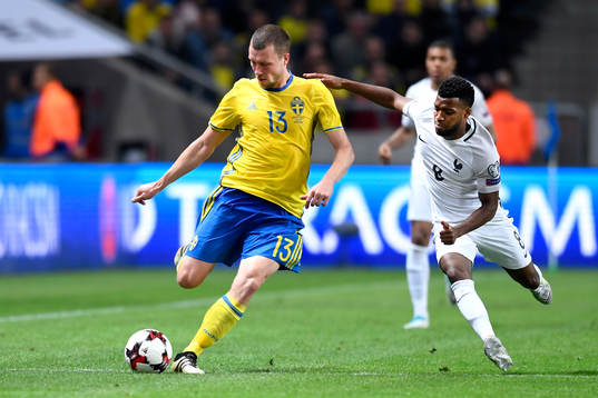 Sveriges Jakob Johansson och Frankrikes Thomas Lemar
