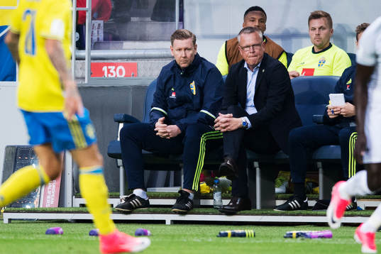 Peter Wettergren och förbundskapten Janne Andersson