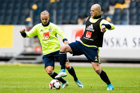 Sveriges Niklas Hult och John Guidetti