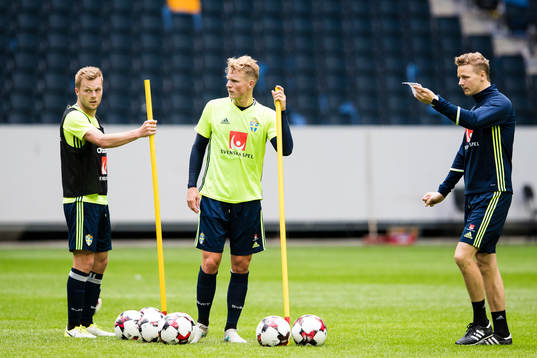 Sveriges Sebastian Larsson, Oscar Hiljemark och målvakts