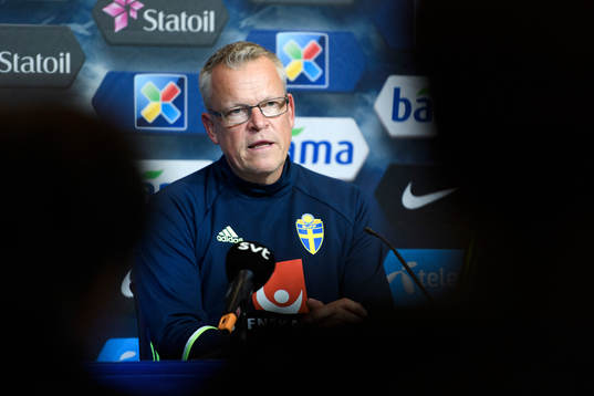 Sveriges förbundskapten Janne Andersson på en