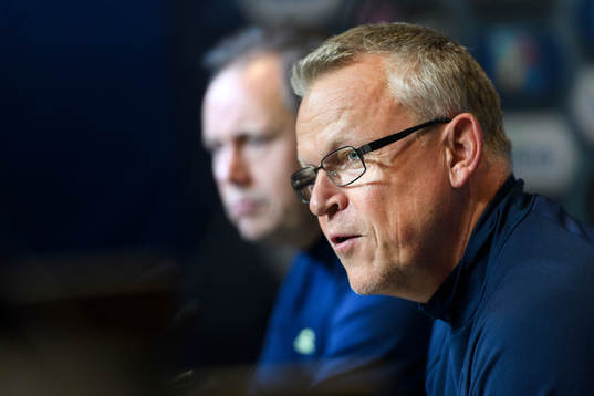 Sveriges förbundskapten Janne Andersson på en