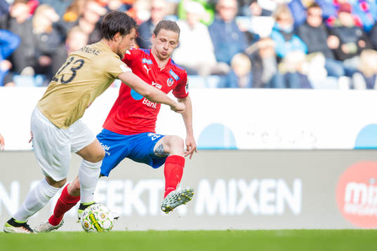 Brommapojkarnas Erik Figueroa och Helsingborgs Jesper Lange