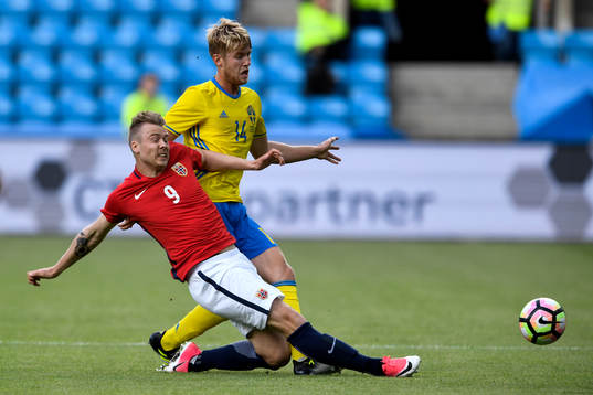 Norges Alexander Toft Söderlund och Sveriges Filip Helander
