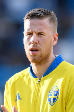 Sveriges Pontus Jansson vid lineup innan