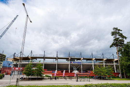 Exteriör vy av Myresjöhus arena