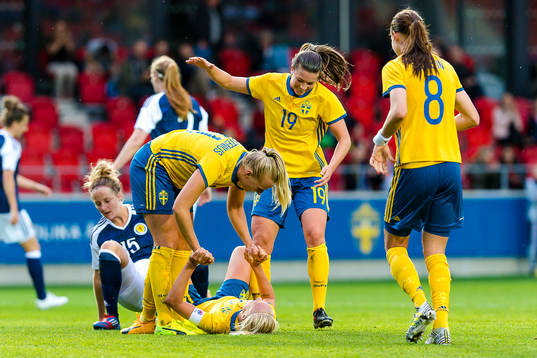 Sveriges Caroline Seger, Stina Blackstenius och Pauline