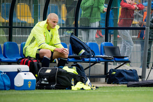 Franz Brorsson kliver av en träning med det svenska