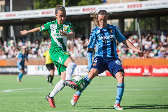 Hammarbys Julia Zigiotti Olme och Djurgårdens Michaela van