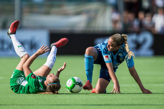 Hammarbys Julia Zigiotti Olme och Djurgårdens Petronella