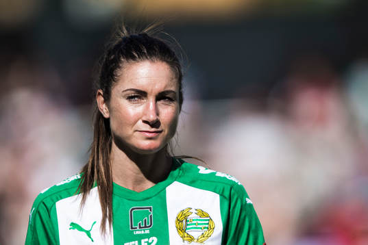 Hammarbys Madeleine Tegström innan fotbollsmatchen i