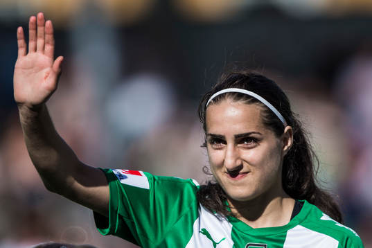 Hammarbys Sejde Abrahamsson innan fotbollsmatchen i