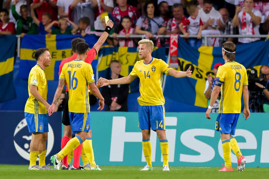 Sveriges Filip Dagerstål får en varning