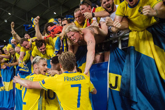 Sveriges Carlos Strandberg, Linus Wahlqvist och Alexander