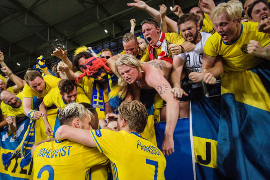 Sveriges Carlos Strandberg, Linus Wahlqvist och Alexander