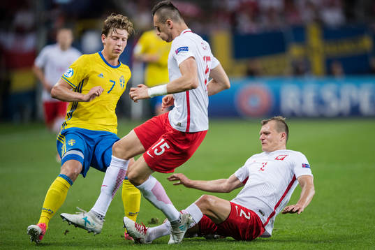 Sveriges Alexander Fransson mot Polens Jaroslaw Jach och