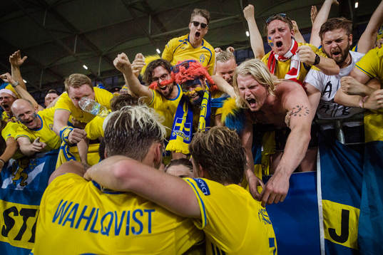 Sveriges Linus Wahlqvist, Carlos Strandberg  och Alexander