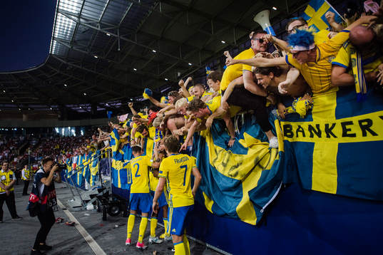 Sveriges Linus Wahlqvist, Carlos Strandberg  och Alexander