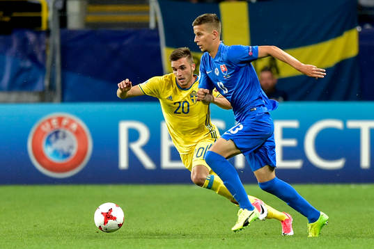 Sveriges Egzon Binaku och Slovakiens Lukas Skovajsa