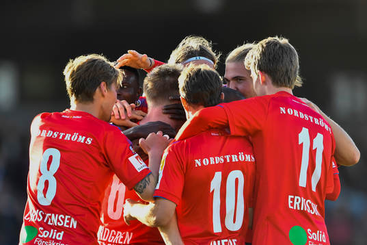 Helsingborgs spelare jublar