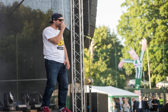 Musik före en träningsmatch i fotboll mellan Zalgiris och