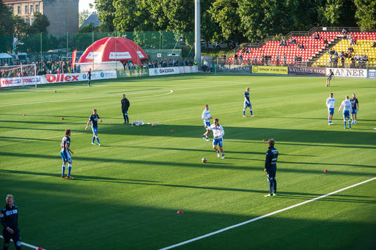 IFK Göteborgs spelare före en träningsmatch i fotboll