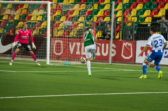 under en träningsmatch i fotboll mellan Zalgiris och  IFK