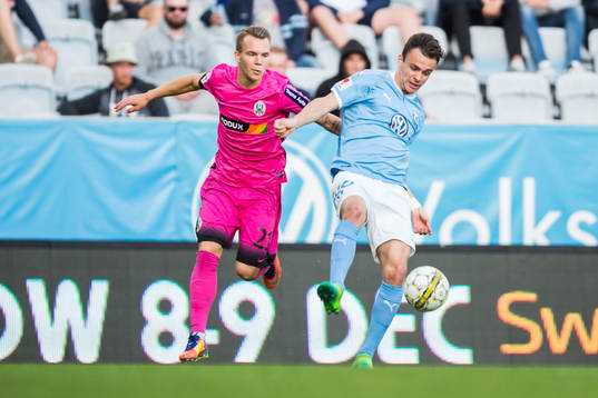Zagrebs Edi Basa och Malmö FFs Andreas Vindheim