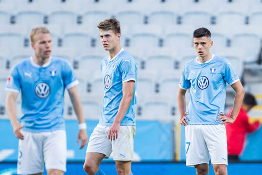 Malmö FFs Oscar Lewicki, Mattias Svanberg och Dennis