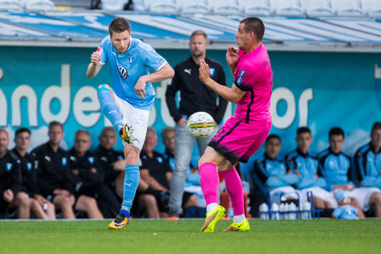 Malmö FFs Lasse Nielsen och Zagrebs Dejan Radonjic