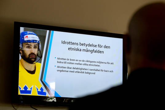 Visning av powerpoint när Idrottskonsulenter besöker