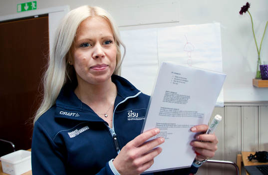 Sofie Wallin när idrottskonsulenter besöker föreningen