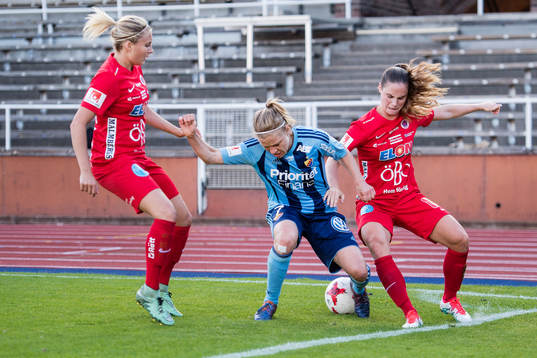 Örebros Fanny Andersson och Hanne Gråhns i en duell med