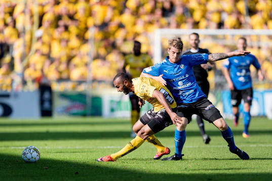 Elfsborgs Alex Dyer och Halmstads Marcus Mathisen