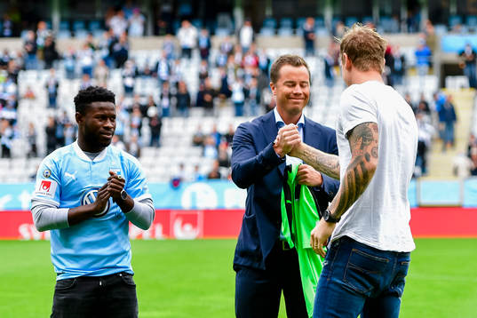 Malmö FFs nyförvärv Johan Dahlin och Kingsley Sarfo