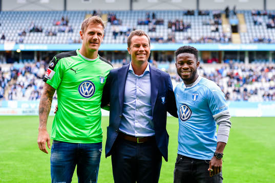 Malmö FFs nyförvärv Johan Dahlin och Kingsley Sarfo