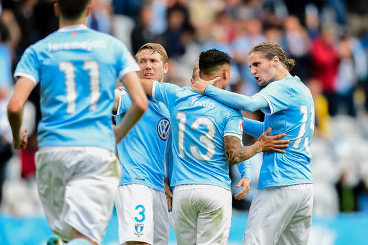 Malmö FFs Yoshimar Yotún, Anton Tinnerholm och Pawel