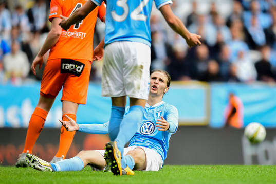 Malmö FFs Pawel Cibicki reagerar