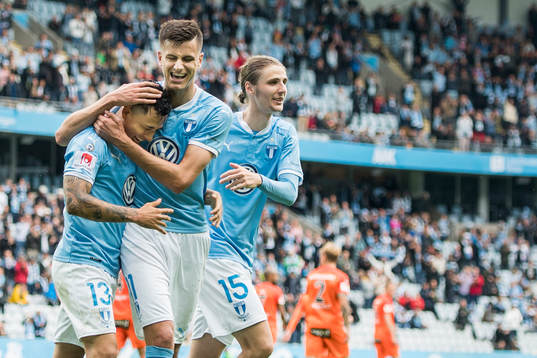Malmö FFs Yoshimar Yotún, Alexander Jeremejeff och Pawel
