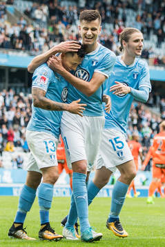 Malmö FFs Yoshimar Yotún, Alexander Jeremejeff och Pawel