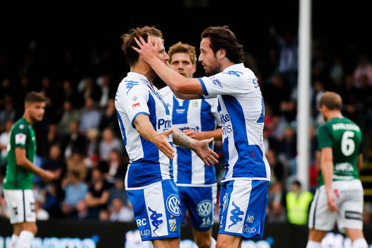 IFK Göteborgs Tobias Hysen och Mikkel Diskerud jublar